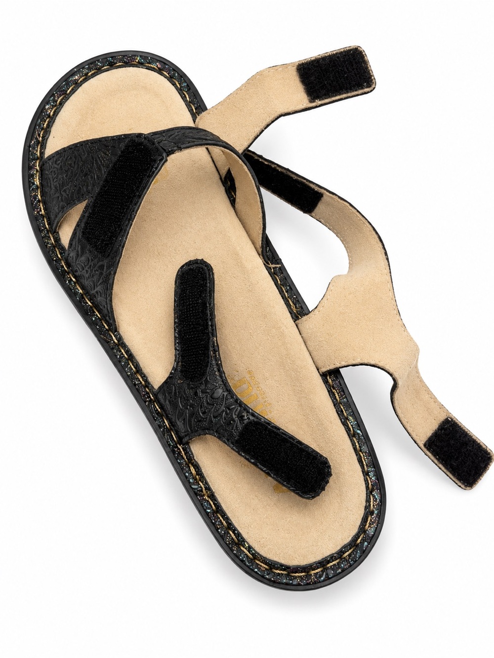 Alegria Lulu Black Iridescent Leather Comfort Sandals Women’s EU 39 US 8.5 - Picture 6 of 8